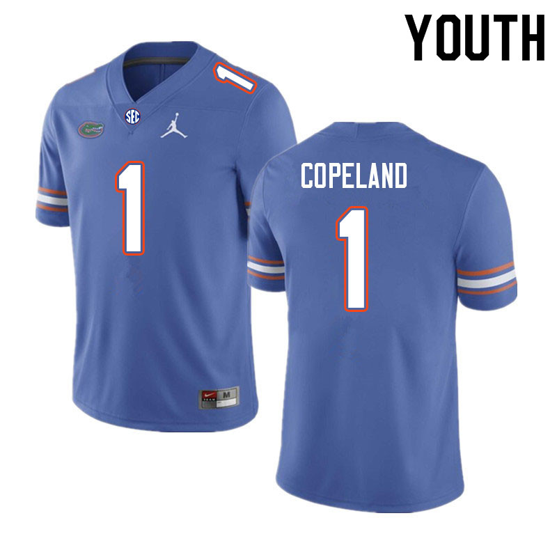 Youth #1 Jacob Copeland Florida Gators College Football Jerseys Sale-Royal